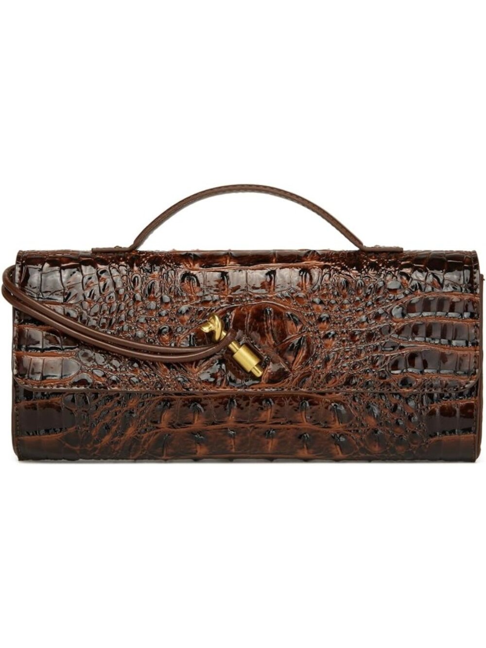 Chic Vegan Leather Crocodile Evening Clutch Purse & Crossbody Handbag for Women